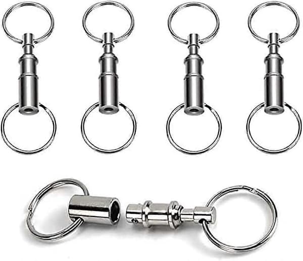 4-pack snabbkoppling avtagbar nyckelring i silver