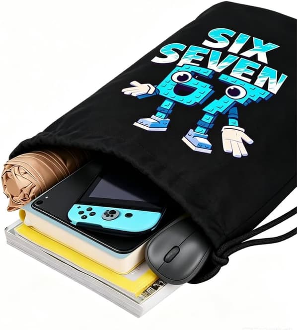 67 Drawstring Bags, Sixty-Seven Fun Waterproof Swim PE Bag, Cool Black Sports String Backpack, Large Capacity Drawstring Bag Gym, D, M, Casual E