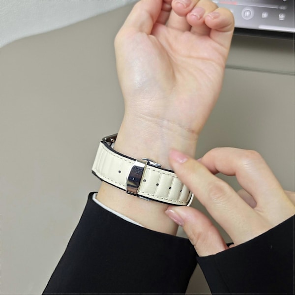 Armband i äkta ko-läder för Samsung Galaxy Watch7 44mm 40mm/Watch FE 40mm Universal 20mm Style D