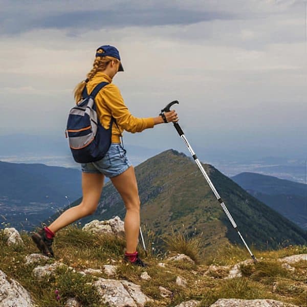 Shockproof Adjustable Aluminum Trekking Poles for Elderly Women Men 2-Pack Telescopic Walking Sticks with Comfortable Handle