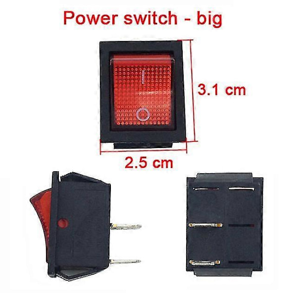 Elbilar för barn, elektrisk bilbrytare, leksaksbil, elektrisk motorcykelbrytare, fjärrkontrollbilsbrytare, motorcykeltillbehör - I lager Power switch big