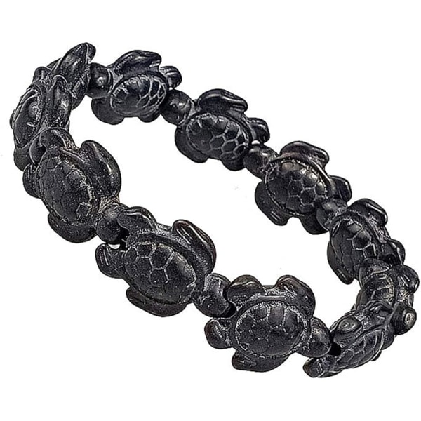 Heyone Turtle Beads Chain Armband för Kvinnor Män Flickor Pojkar Handgjorda Natursten Elastiskt Stretch Armband Vänskap Par Armband