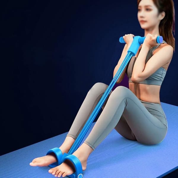 Pedalmotståndsband, elastiskt sit-up-band, 4-rörs dragrep