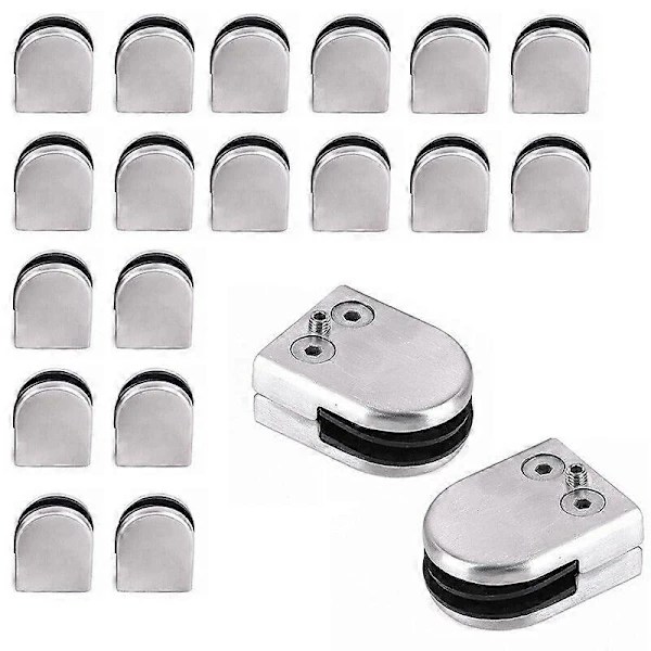 20 st Rostfritt Stål Glashållare Glasklämma