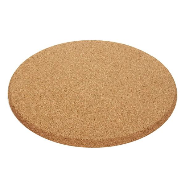 Pyöreä korkkialusta, aluslevy, kattilat, pannut ja kasvit, halkaisija 19 cm x paksuus 1 cm, 3 alustan sarja