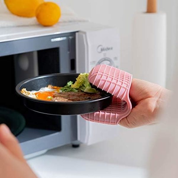 Mini Silikon Ugnsvantar Set, Ugnsvantar Isolerad, Kök Matlagning och Bakning Ugnsvantar, Skydda Fingrar Mini Ugnshandklämmor Säljs i Par (Rosa)