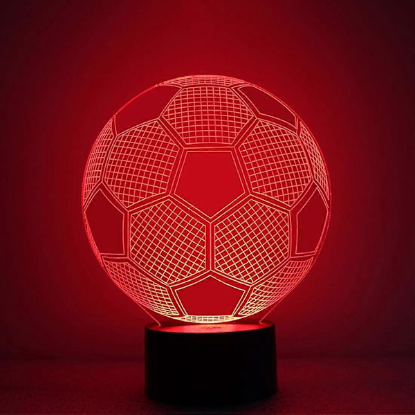 3D Illusion Fodbold Lampe Fodbold Natlamper til Børn 7 LED Farver Skiftende Touch Bordlamper Dekorativ Belysning Seje Legetøj Gaver Fødselsd