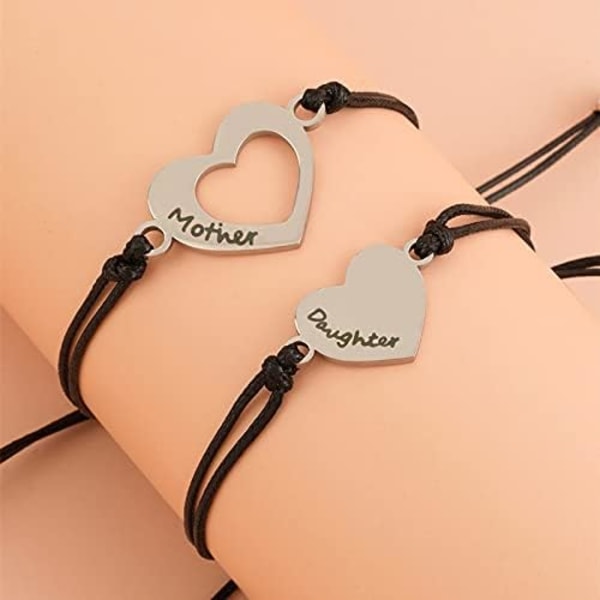 Mor-datter armbåndssæt til 2 matchende armbånd til mor og datter gave fra mor datter hjerte armbånd til kvinder