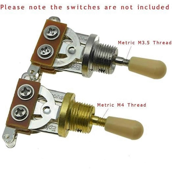 Vit 20 stk Metrisk M3.5 / Gitar 3-veis vippebryter Bryterknotter Gitar Switch Cap