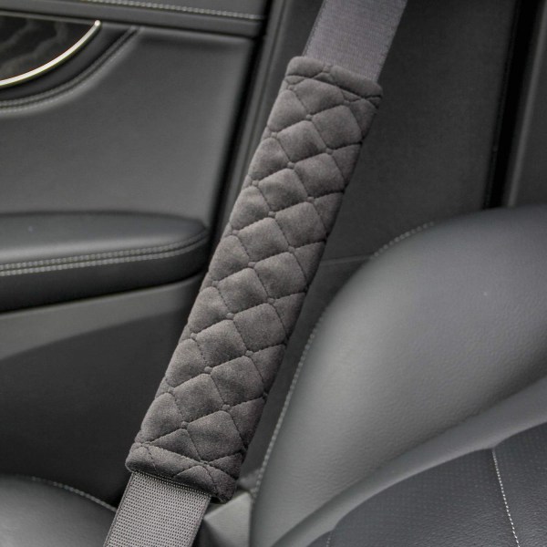 Mjukt bilbältesskydd Säkerhetsbältes cover 2 st för en mer bekväm körning kompatibel med alla bilar och ryggsäck Svart