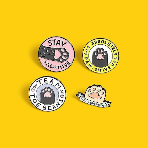 5 stk. Søde tegneseriekatte Farverige fodnåle Kattebogstav Broche Badge Kattepoteform Emaljenål Reversnål Jeans Skjorte Taske Søde dyresmykker Gave til venner
