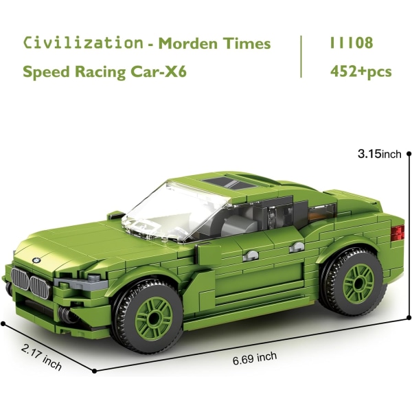 Byggesæt til biler til drenge 8-12 år, Super Cars byggeklodser legetøj, Speed Racing Cars sæt til at bygge