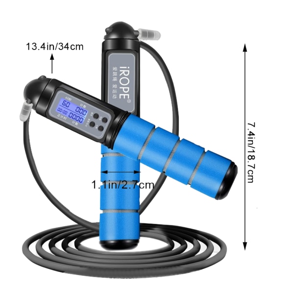Hoppetov, Speed Springtov med Kalorie Tæller, Til Fitness, Træning, Workout, Boksning-Sort Navy Blå