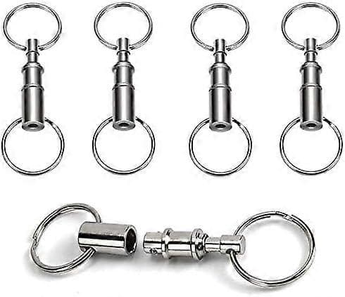 4-pack snabbkoppling avtagbar nyckelring i silver