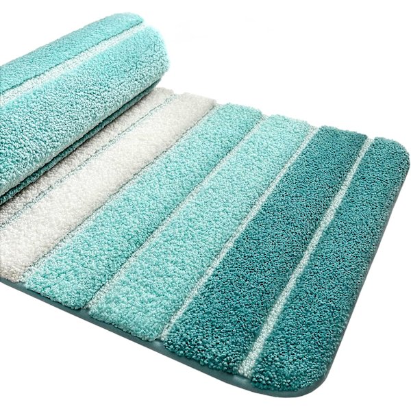 Sklisikker mikrofiber badematte 50 x 80 cm, absorberende og fluffy baderomsmatte, maskinvaskbar gulvmatte for bad - Beige