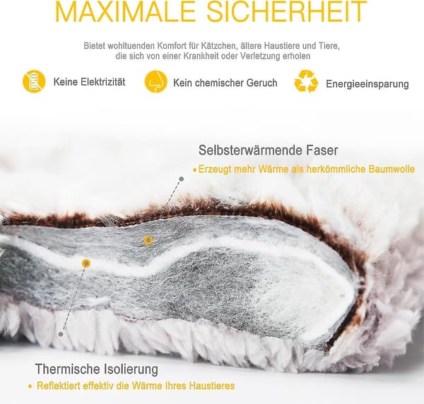 Self-Heating Blanket Cat Warming Blanket For Cats Without Electricity Heating Blanket Cat Self-Heating Cat Blanket Heating Mat Washed Winter Heating Blanket