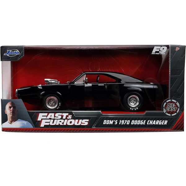 Toys FF9 DOMS 1327 Dodge Charger 1/24 ajoneuvo, musta