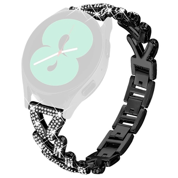 Vridbar armband i zinklegering med strassdekoration för Garmin Approach S40/Forerunner 158 klocka Style A