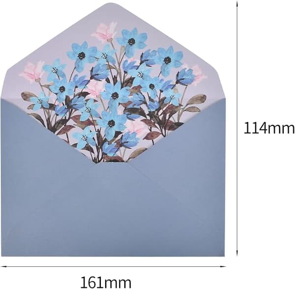 30 mønstrede konvolutter, blomsterkonvolutter, brevpapir og blomsterkonvolutter