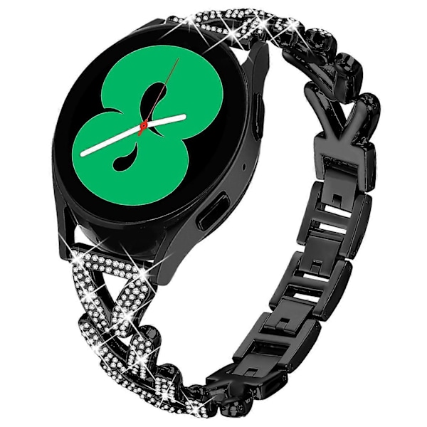 Sinkkiseoksesta valmistettu kierretty rannekoru strassikoristeella Garmin Approach S40/Forerunner 158 -kelloon Style A