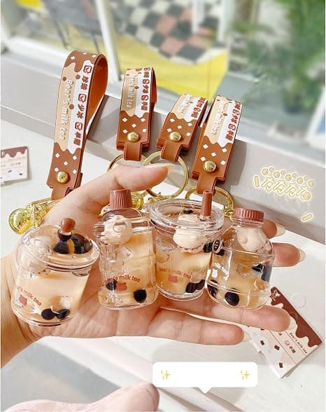 Söpö Bubble Tea Avaimenperä Boba Karhu Avaimenperä Ripustus Nuken Tytölle