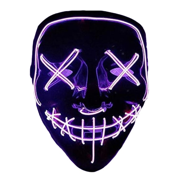 Halloween-mask, lysande LED-reningsmask för maskeradspel, rollspel, festivaler och fester