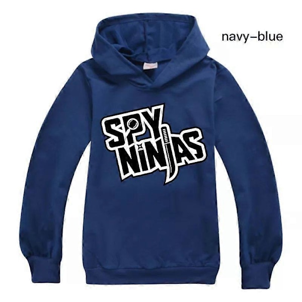 Uusi Spy Ninja -huppari pojille ja tytöille, lasten rento pitkähihainen huppari Navy Blue 3-4Years