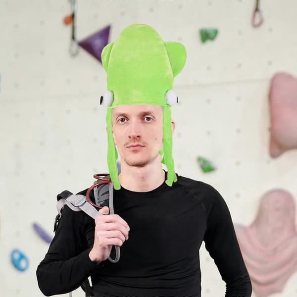 Blækspruttehat 2 stk. til voksne og børn Cosplay fest bærbart kostume lysegrøn velour blæksprutte design tilbehør