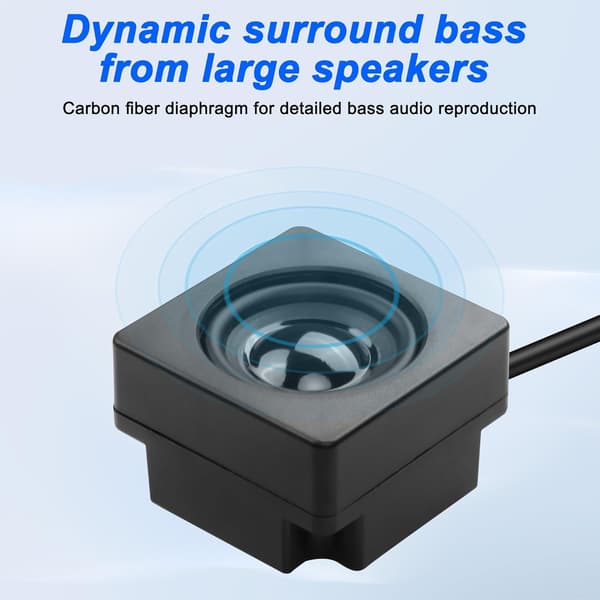 Mini Desktop Computer Speaker with Volume Control USB Powered Hidden Stereo Speaker Small Speaker for PC Laptop Notebook