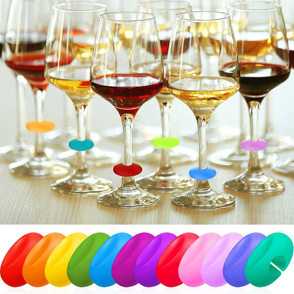 Vinglas Charms Markers Silikon Drink Markers för vinglas Champagne Flutes Cocktails, Martinis