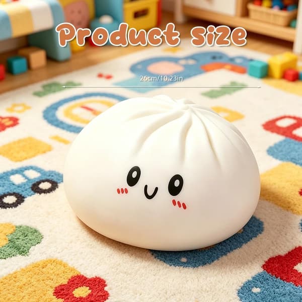 Dumplingpute, 26 cm enorm dumpling kosedyr sensorisk ball stressreduserende dumplinglignende Beige