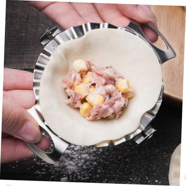 Sæt med 2 stk. dumplingformere i rustfrit stål til nem fremstilling og bagning af dumplings