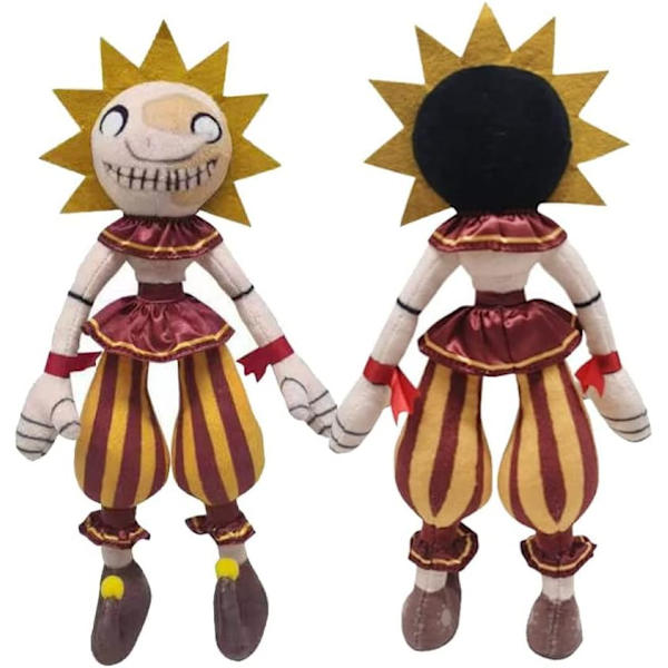 Sun Moondrop Plysch, FNAF Security Breach Clown Figur, 2 st 11in Sundrop Moondrop Plysch Leksak för Barn och Spelfans Present (Sun&Moon Clown 2 st)