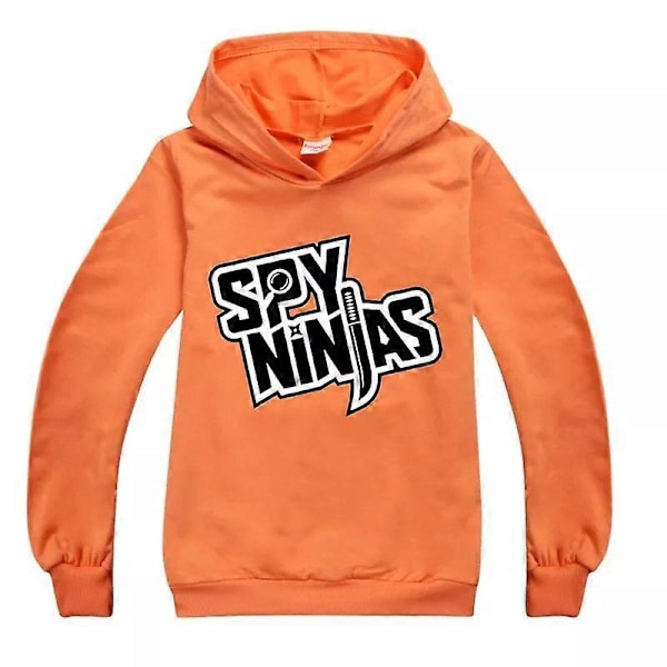 Uusi Spy Ninja -huppari pojille ja tytöille, lasten rento pitkähihainen huppari Orange 4-5Years