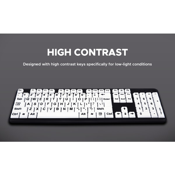Stora print tangentbord Kabelanslutna Stora bokstavstangenter Tangentbord USB tangentbord för synskadade