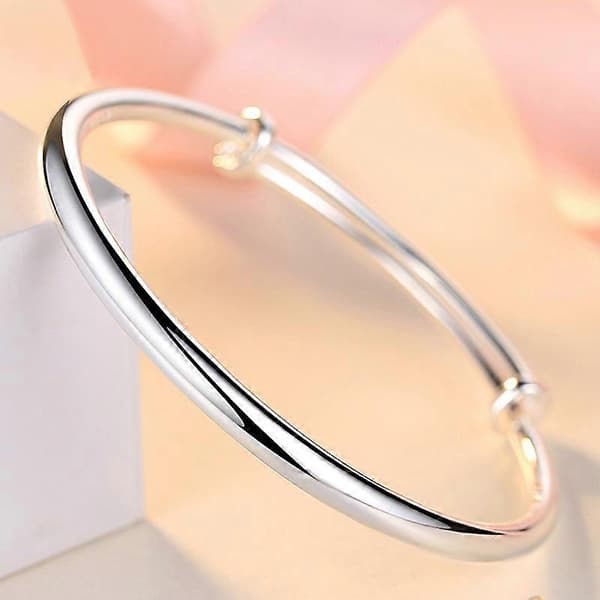 Mote Dame Smykker Solid 925 Sterling Sølv Armbånd Gave Sølv
