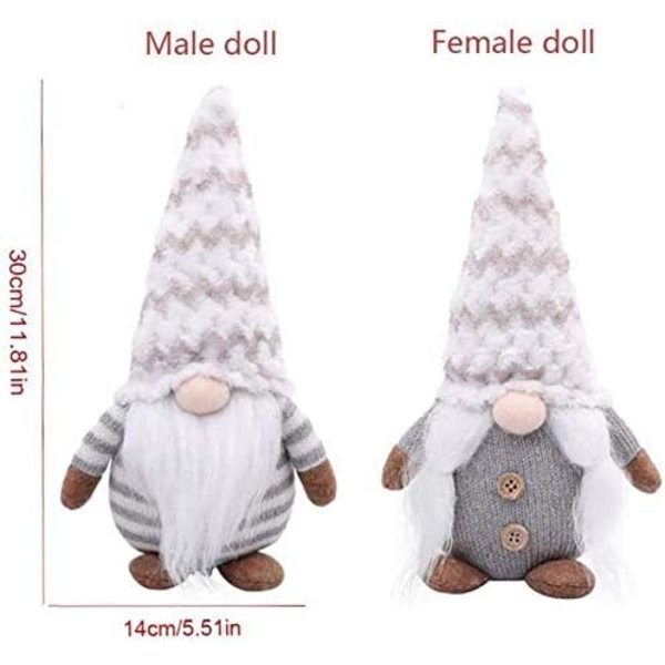 Jule Nisse Strikkede Plys Santa Dukke, Håndlavet Jule Nisse Nisse Dukke Borddekoration