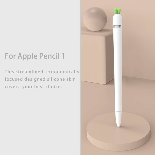 Case som är kompatibelt med andra och första generationens Apple Pencil (orange, vit)