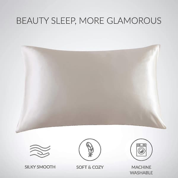 2-pack Pillowcases - Satin Pillowcases, 50 x 91 cm, Beige