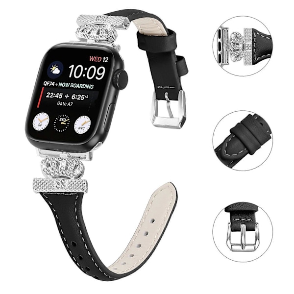 Typ E Silver Spänne Band för Apple Watch Serie 10 42mm/9 8 7 41mm/SE (2023) SE (2022) SE 6 5 4 Style A