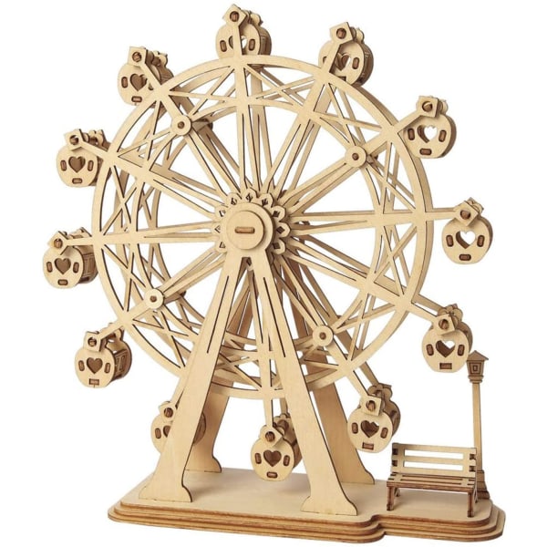 Construction kit Ferris wheel 3D wooden construction kit for self-assembly Toy gift for children, teenagers and adults