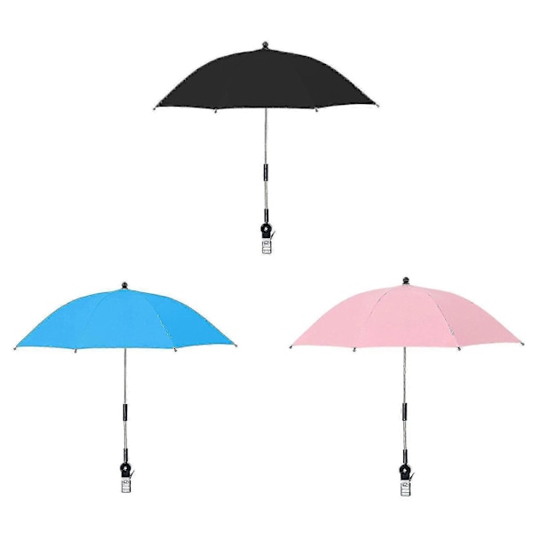 Stolparaply med universalklämma, UPF 50+ Clip-on Parasoll för uteplatsstolar, strandstolar, rullstolar, golfbilar blue