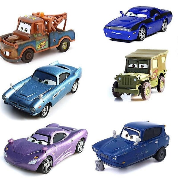 Aito Cars2 Finn Mcmissile Holley Badass Doc.z automalli Anime-elokuvahahmot Malli Metalliseos Painevalettu Ajoneuvolelu Pojille Finn police