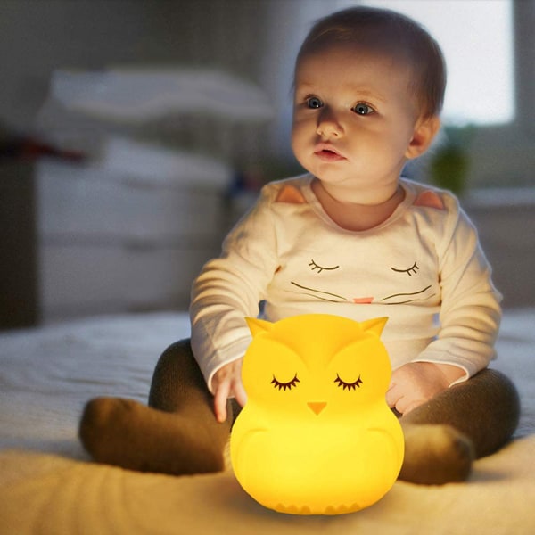 Nattlys for barn, Sky Star Baby Night Light Owl, LED-barnelys med fjernkontroll og fargeskift