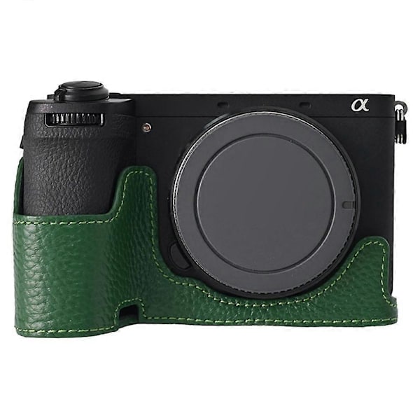 Tyyppi E Sony A6700 -kamerakotelo, suuri aukko, aitoa lehmännahkaa, suojus rannehihnalla Style C