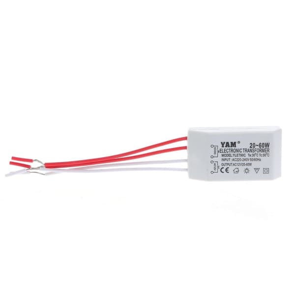 40w 12v Transformator Halogen LED Lampe Strømforsyning Elektronisk Adapter Ny[hp] Hvit