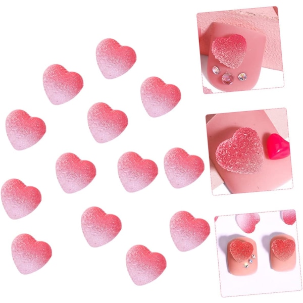 50 st Nail Heart Smycken Nail Smycken Nail Art Dekaler Heart Nail Stickers Kawaii Flatback Charm Kawaii Nail