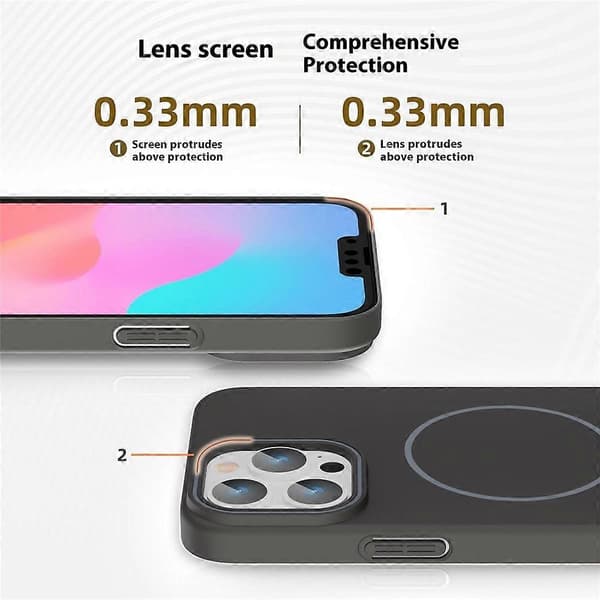 Bulk Buy Compatible For iPhone 15 Pro Magnetic Case Solid Color PC Phone Case Compatible with MagSafe (Black)