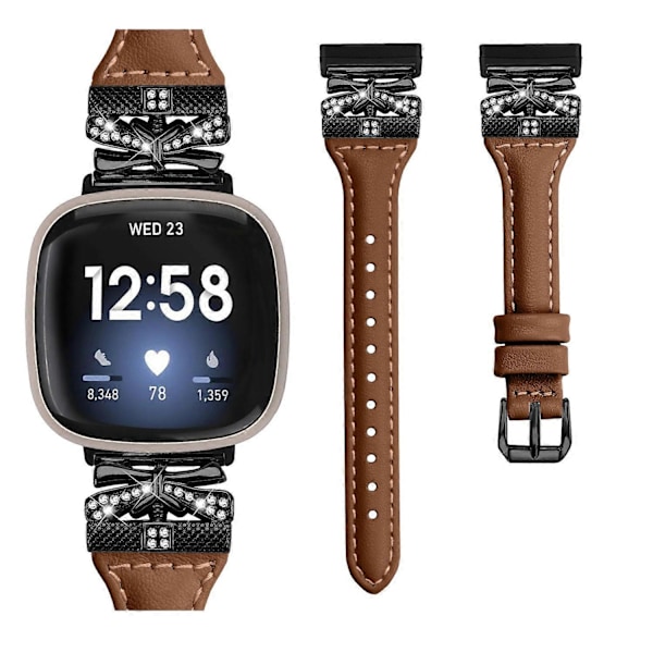 Tyyppi C Musta Solki Ranneke Fitbit Versa 3/4/Sense/Sense 2 Perhosliittimellä Älykellolle Style F