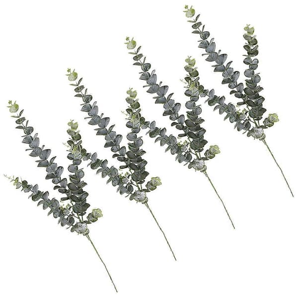 Simulated Eucalyptus Leaf Artificial Eucalyptus Greenery Stems Vase Decor Natural Feel Dark Green 78.00X40.00X4.0cm 4pcs